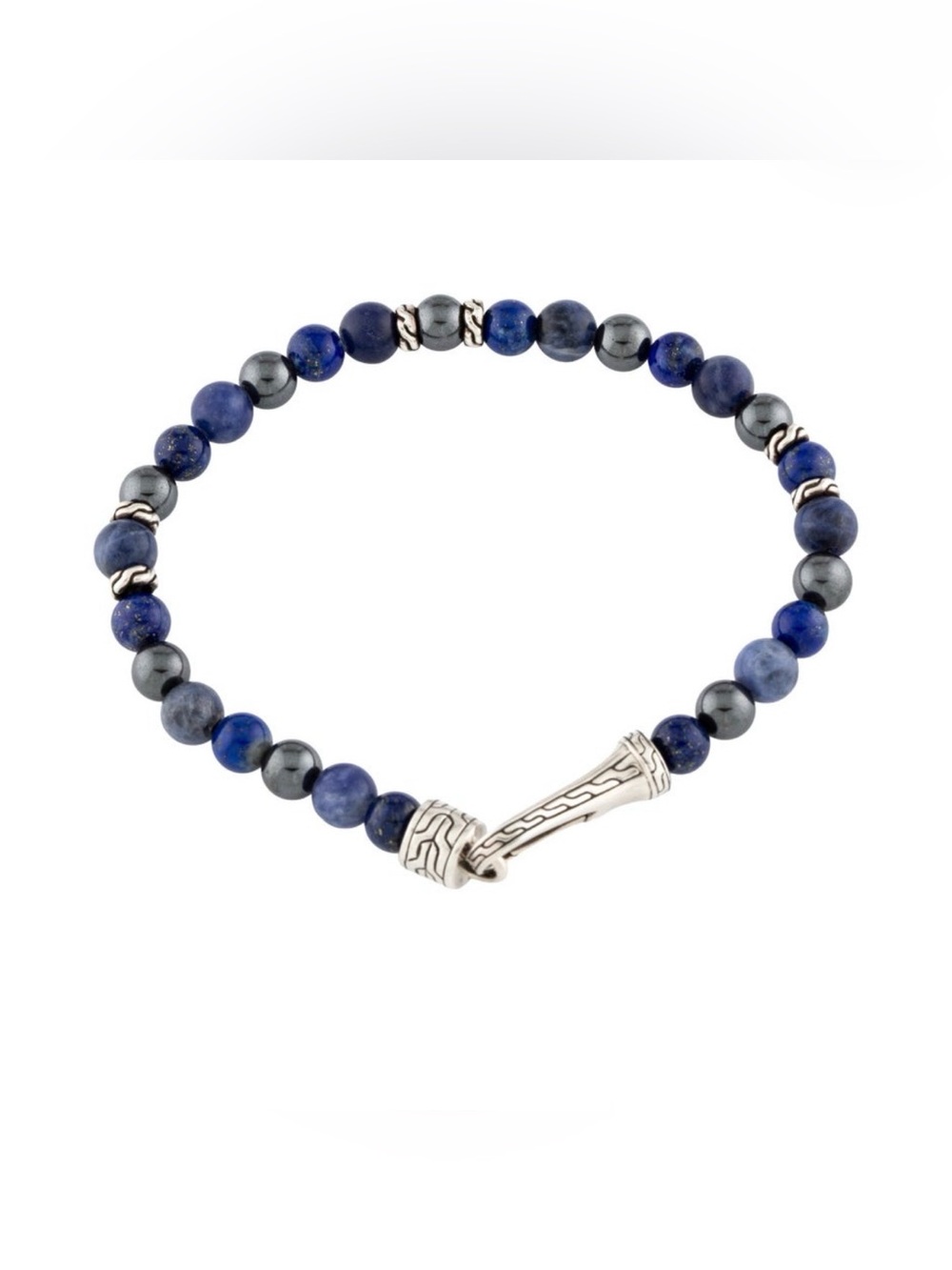 John Hardy Men’s Soalite, Henatite & Lapis Lazuli Bead Bracelet Size Large